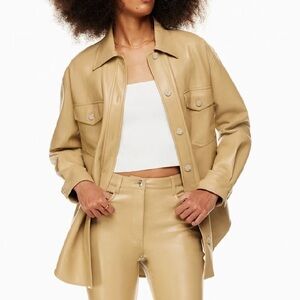 Wilfred Sandy Beige Leather Jacket